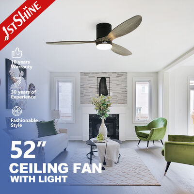 Goede prijs Geluidsarme 52 inch massief houten plafondventilator met LED-verlichting Online